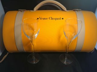 Veuve Cliquot Champagne Cooler Traveller Carrier Case With Glasses