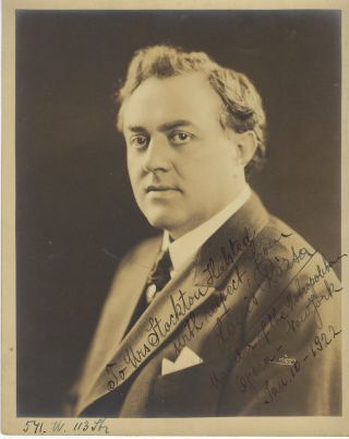 Italian Opera Singer Louis Rozsa 1922,  Rare Autographed Studio Photo