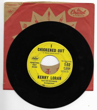 Kenny Loran - Capitol 4230 Promo Rare Rockabilly 45 Rpm I Chickened Out/stop Me