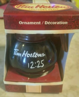 Tim Hortons Ornament Coffee Pot Christmas Box Fresh Pot Rare 2010