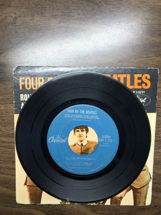 1964 - FOUR BY THE BEATLES CAPITAL 2121 EP - PICTURE SLEEVE & 45 RECORD - (RARE) 4