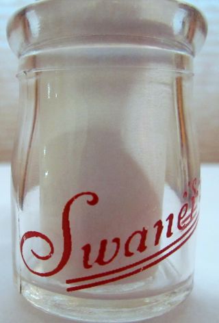 Rare Swaners Red Pyro Glass Advertising Mini Creamer Iowa City Ia Pre - 1948