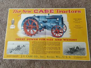 1920s Case Tractor Model L Model C Foldout Advertising Flyer
