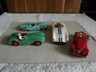 Dinkey Toys - Aston Martin,  Cunningham,  Mg Midget & Jaguar Type D Cars.