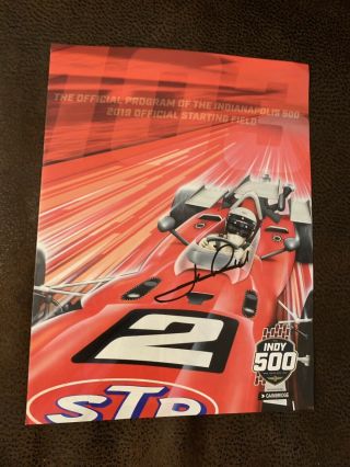2019 Indy 500 Starting Field Line - Up Indianapolis Signed Mario Andretti Auto