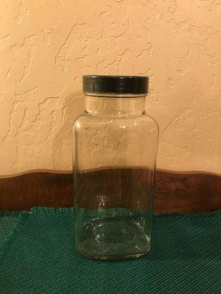 Vintage Large Clear Glass Sweet Shop Storage Jar Made In England 1960