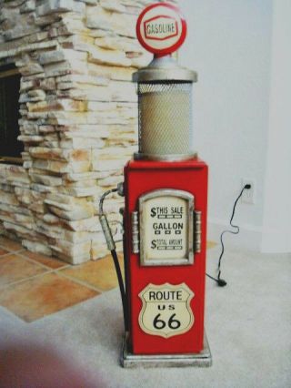 Red Route 66 Gas Pump Cabinet With Light.  Mancave.  Gameroom.