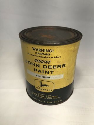 Vintage John Deere Green Paint Can,  Quart,  Pt50