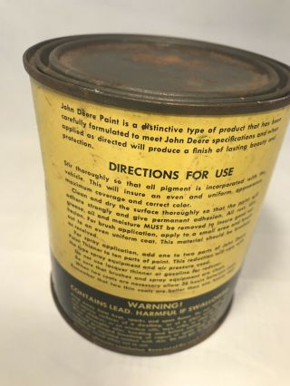 Vintage John Deere Green Paint Can,  Quart,  PT50 3