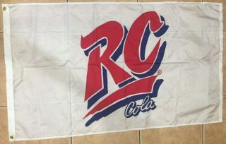Vintage Early 1990s Rc Cola - Royal Crown Giant Nylon Flag W/ Sewn Logo