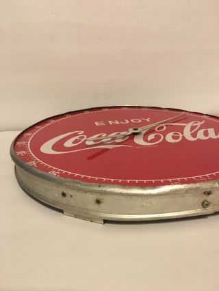 12” Vintage 1950 ' s Coca - Cola Tin Sign Thermometer Old Advertising 5