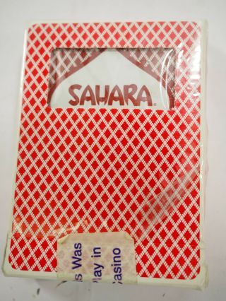 Sahara Hotel & Casino Las Vegas Playing Cards Table Played Red Color Deck
