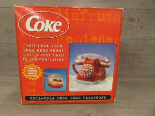 Coca - Cola Collectible Snow Dome Red Telephone Push Button