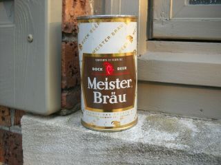 Meister Brau Bock - Empty 12 Oz Flat Top Can - 1953 Peter Hand,  Chicago,  Ill.