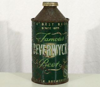 Beverwyck Famous Beer Irtp High Profile Cone Top Beer Can,  Cap Albany York Ny