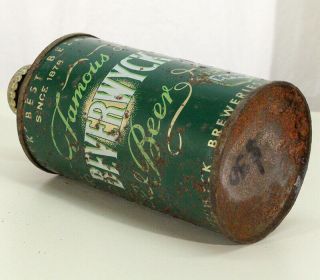 BEVERWYCK FAMOUS BEER IRTP HIGH PROFILE CONE TOP BEER CAN,  CAP ALBANY YORK NY 6