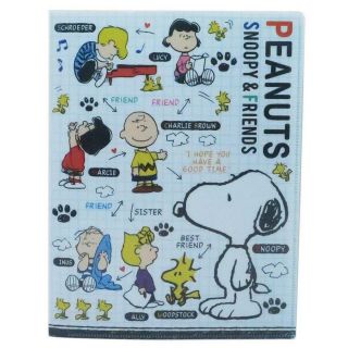 Peanuts Snoopy Clear Plastic Folder 6 Pockets Profile Peanuts