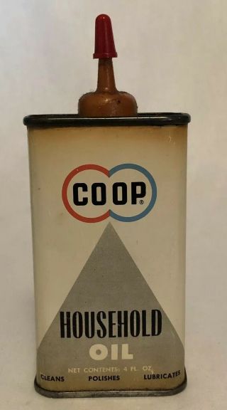 Vintage Coop Household Tin With Kid Oil Handy Oiler Can