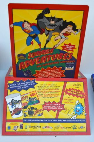 Best Western Promotional Stand Up W Animated Dc Heroes 1999 Superman Batman Ww