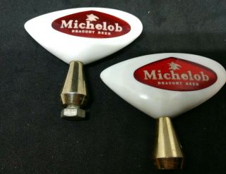 Two Vintage Michelob Beer Tap Pull Handles Art Deco Anheuser - Busch St Louis Mo