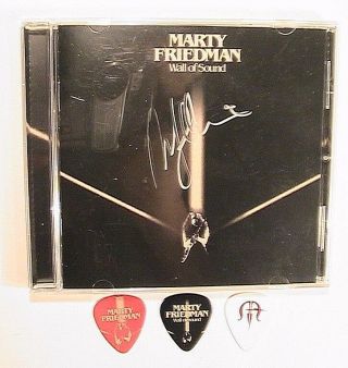SIGNED IN PERSON MARTY FRIEDMAN WALL OF SOUND CD WITH 3 GUITAR PICKS 2
