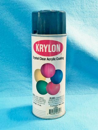 Vintage Krylon Crystal Clear Acrylic Coating Clear Spray Paint Can - 1/2 - 1991