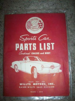 1954 Kaiser Darrin Sports Car Parts List Htf