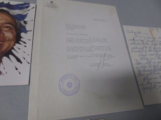 Secretary to Cuban President Fulgencio Batista R.  ACOSTO RUBIO Signed Letter w/ M 2