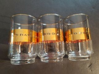 (set Of 3) Old Grand - Dad Whiskey Cocktail Rocks Glasses Tumblers Gold Rimmed