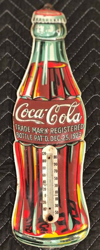 Coca Cola Holiday Bottle Thermometer 16.  5x5 Inches