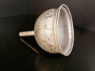 Vintage Galvanized Metal Funnel,  Gas Oil,  Steampunk Lamp,  Rare Bell Shape 6 " Dia