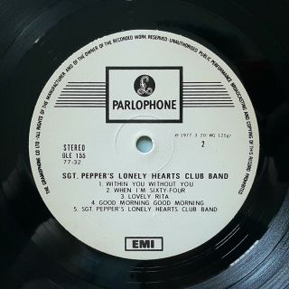 Beatles - Sgt.  Pepper ' s Lonely Hearts ' 77 korea vinyl lp Edited Cover Trax VG, 5