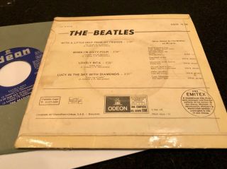 The Beatles 1968 With A Little Help From My Friend EP w/ Laminated Sleeve SPAIN 4