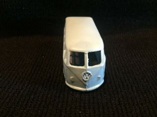 VW Volkswagen Micro Bus No 12 Made in England VINTAGE Toy Metal L.  Blue [Lot 35] 2