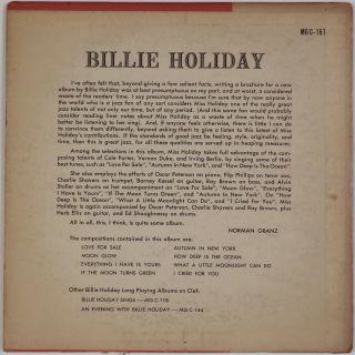 BILLIE HOLIDAY: Clef Records ’54 David Stone Martin DSM Jazz 10” LP Hear 2