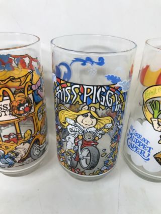 Vintage 1981 McDonald ' s The Great Muppet Caper Glasses COMPLETE SET OF 4 4