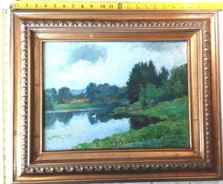 Howard D Becker Oil Painting Landscape O/c Listed Artist Framed