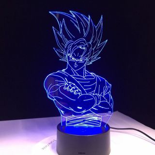 Dragon Ball Z Saiyan 3d Led Night Light Table Lamp 7 Color Changing