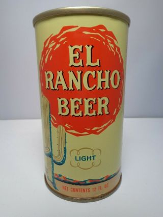 El Rancho Light Straight Steel Pull Tab Beer Can 61 - 26 General Brewing La.  Ca.