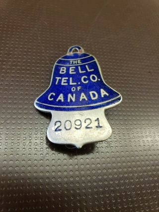 Antique The Bell Tele.  Co Of Canada Phone Employees Badge 20921