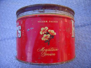 Vintage Tin Folgers Coffee Can Circa 1952 Copyright 1 lb with Lid 2