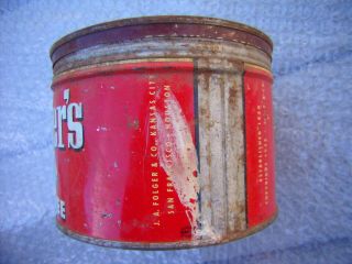 Vintage Tin Folgers Coffee Can Circa 1952 Copyright 1 lb with Lid 4