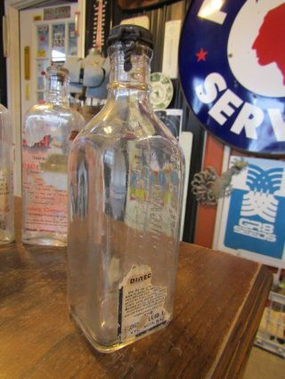 4 Vintage Glass Embalming Fluid Bottles - - 6