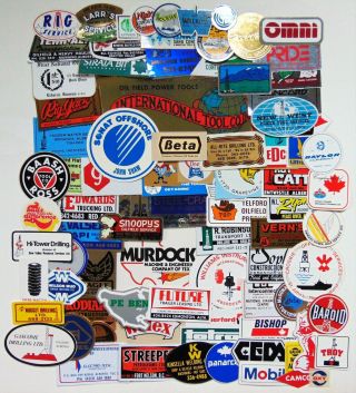 80,  Assorted Oilfield Hard Hat Stickers,  Nugget Drilling,  Gascome Drilling Ltd.