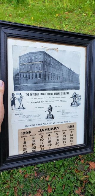 Antique Vintage Advertising Calendar Vermont Farm Machine Company