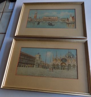 Two Watercolors Of Venice By Well Listed A Trevisan (act Ca.  1900)