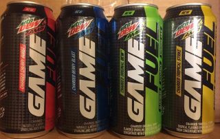 4 16oz Mountain Dew Amp Game Fuel Full Cans 