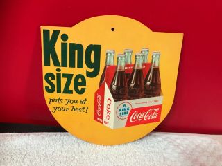 Vintage 1950s Coca Cola King Size Double Sided Cardboard Sign