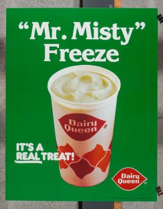 Vintage Dairy Queen Promotional Advertising Poster Mr.  Misty Freeze 1980 Dq2