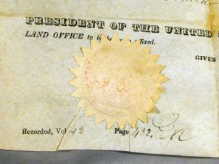 1835 PRESIDENT ANDREW JACKSON SIGNED LAND GRANT - HANCOCK CO.  INDIANA 8
